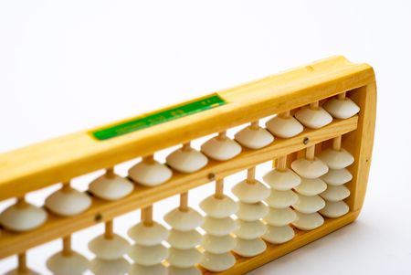 Traditional abacus on white backgroundの写真素材