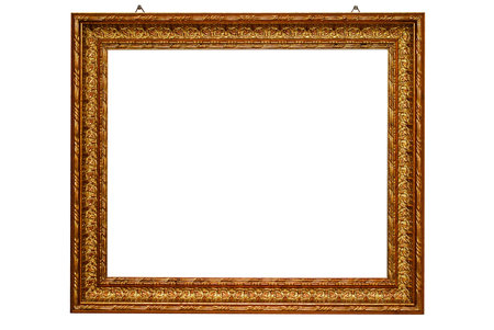 Classical gold frame with mounting screws