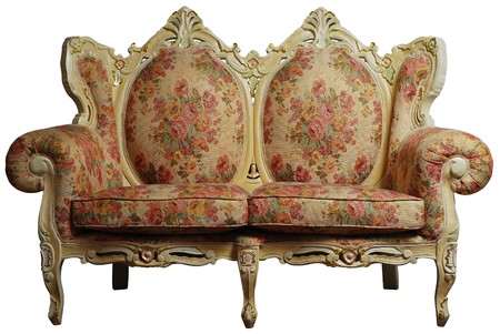 Classical antique sofa chair with floral patternの写真素材