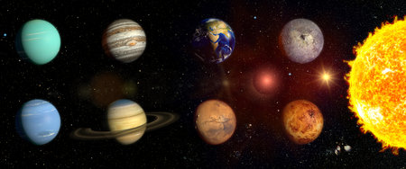 An illustration of the planets of our solar system.