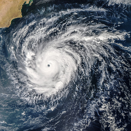 Global storm isolated space vortex. Elements of this image furnished by NASA