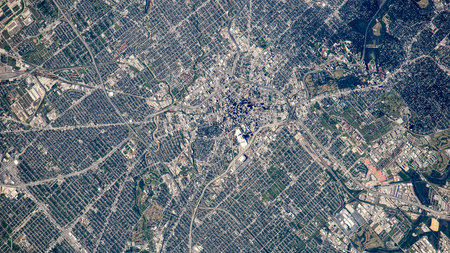 Earth top view from space.の写真素材