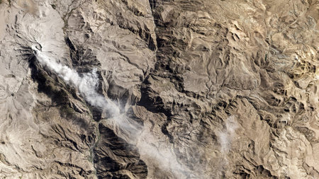 Earth top view from space.