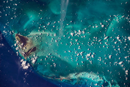 Earth top view from space.