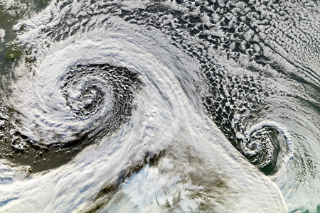 Earth view from space with storm.の写真素材