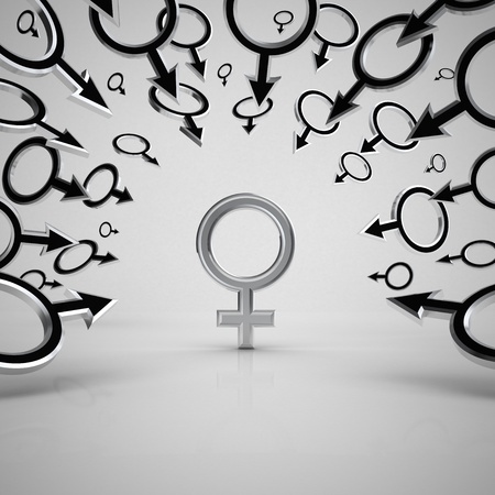 Gender symbols. Concept 3d illustration.の写真素材
