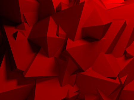 Red abstract design background with chaotic structure. 3d rendered illustration.の写真素材
