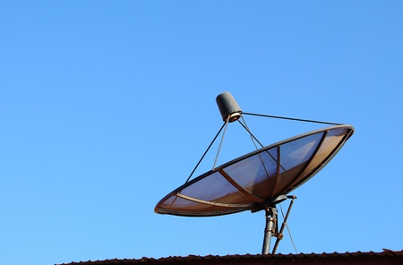 satelliteon the roofの写真素材