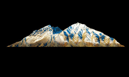 mountain isolated on black background
