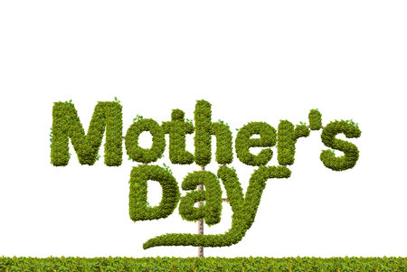 Mother Day made by green bushes shaped .の写真素材