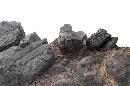 rock isolated on white backgroundの写真素材