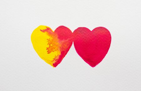 watercolor heart background.の写真素材