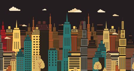 Cityscape. Vector illustration.のイラスト素材