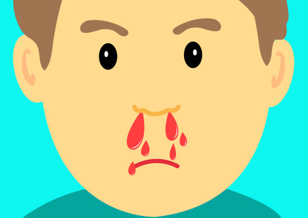 nosebleed on face symbol .Vector Illustration