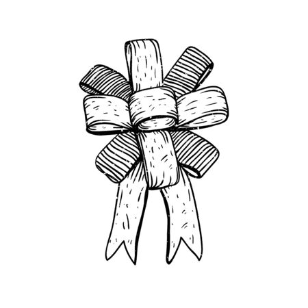 Hand drawn ribbon.Vector illustrationのイラスト素材