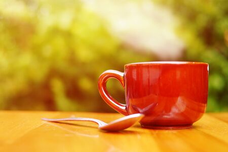 coffee  on a beautiful brown background.の写真素材