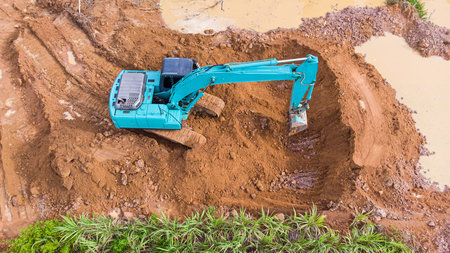 Backhoe on the construction site.