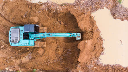 Backhoe on the construction site.の写真素材