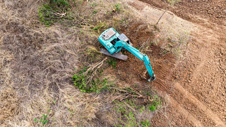 The top view of the deforestation.