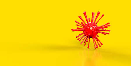 Coronavirus, Covid-19 particles floating in air, concept.3d rendering illustration.の写真素材