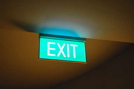 Fire Exit symbol in the building.の写真素材