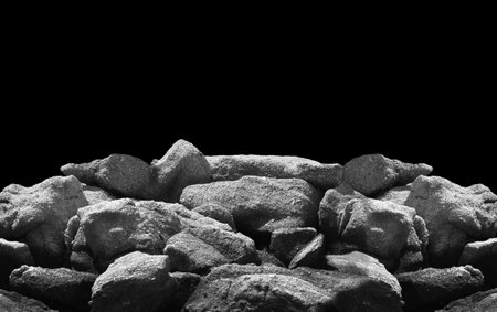 Stone podium on dark background.の写真素材