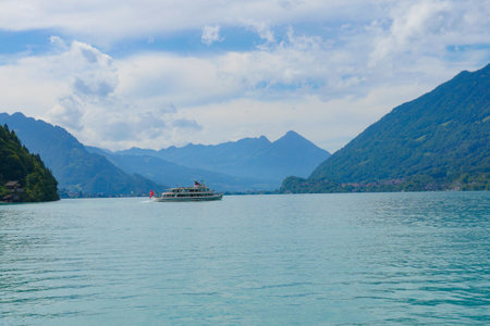 View of Iseltwald in Switzerland.の写真素材