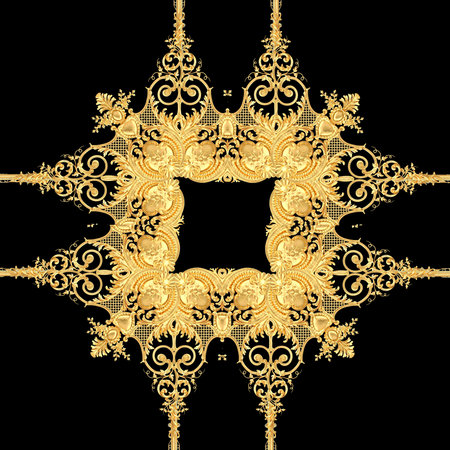 Golden baroque patternの写真素材