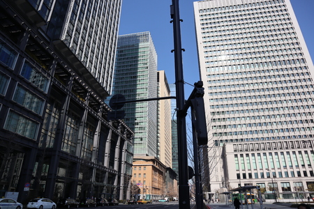 High building and street view in Japan near Tokyo stationのeditorial素材