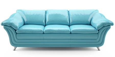 blue lither sofaの写真素材