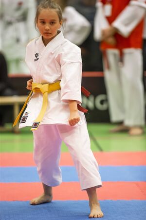 Karate Shotokan, Kata and Kumite - JKA Cup Pitea Sweden, april 22nd 2018 in "Norrmalmia Sporthall". EDITORIALのeditorial素材
