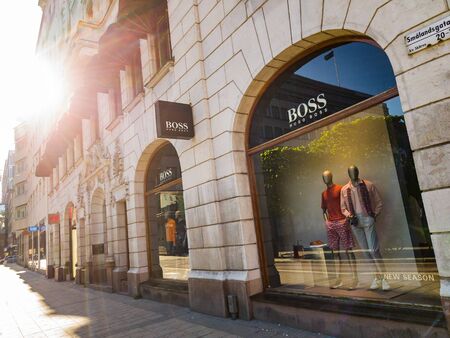 Stockholm, Sweden - may 05, 2018: "BOSS Hugo Boss"  EDITORIALのeditorial素材