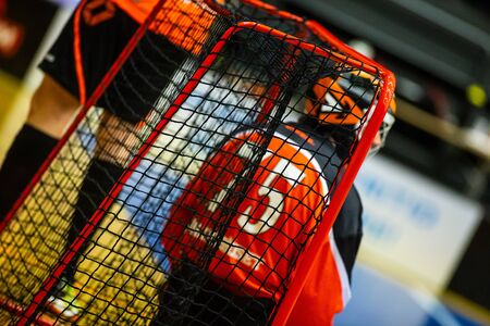 Lulea, Sweden - february 25, 2017: Lulea Energi Arena, Floorball division 1, IBK Lule vs Skellefte IBK - EDITORIALのeditorial素材