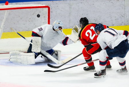 Professional ice hockey playersの写真素材