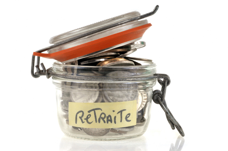 Jar with savings for retirementの写真素材
