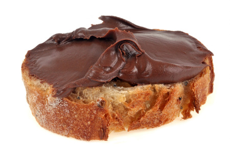 Bread toast with chocolate spreadの写真素材