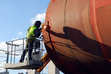 Welder work on a construction site