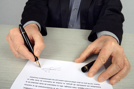 Signing a contractの写真素材
