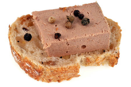 Tartine of foie gras and spicesの写真素材