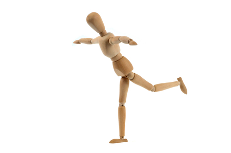 Wooden mannequin in equilibriumの写真素材