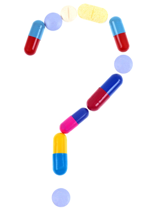 Question mark with drugsの写真素材