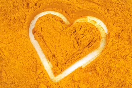 Heart in turmericの写真素材