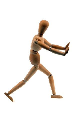 The wooden dummy pushingの写真素材