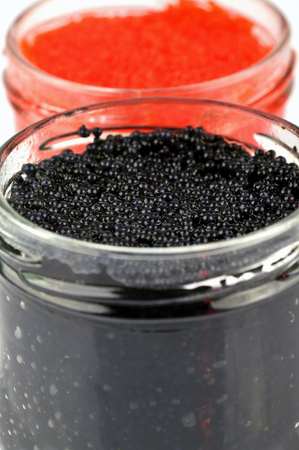 Black and red lump eggsの写真素材