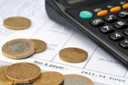 Detail of a pay slipの写真素材