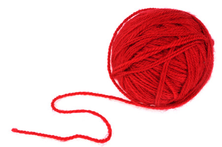 Ball of red woolの写真素材