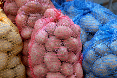 Bags of potatoesの写真素材