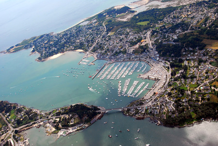 Aerial view of La Trinité-sur-Merの写真素材