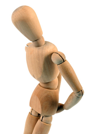 Wooden mannequin with back painの写真素材