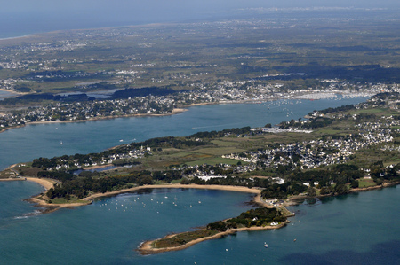 Aerial view of the Pointe de Saint-Philibertの写真素材
